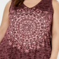 Style & Co Women's Plus Burnout Print Tank Purple Size 4X