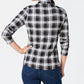 Charter Club Women's Cotton Plaid Top Black Size X-Small