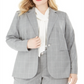 Calvin Klein Women's Plus Suit Separate Business One Button Blazer Gray Size 18W