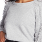 1.STATE Women's Fringe Sleeve Sweater Gray