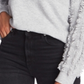 1.STATE Women's Fringe Sleeve Sweater Gray