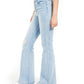 Dollhouse Junior's Ripped Button Fly Flare Leg Jeans Blue Size 3