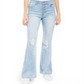 Dollhouse Junior's Ripped Button Fly Flare Leg Jeans Blue Size 3