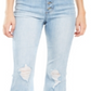 Dollhouse Junior's Ripped Button Fly Flare Leg Jeans Blue Size 3