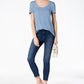 Maison Jules Women's Scoop Neck T-Shirt Blue Size X-Large
