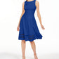 Calvin Klein Women's Illusion Trim Fit Flare Dress Blue Size 6
