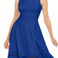 Calvin Klein Women's Illusion Trim Fit Flare Dress Blue Size 6