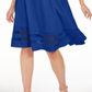 Calvin Klein Women's Illusion Trim Fit Flare Dress Blue Size 6