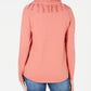 Style & Co Women's Fringed Cowl Neck Sweater Orange Size Petite