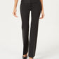 Alfani Women's Faux Leather Trim Wide Leg Trousers Black Size 8 Petite