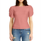 Derek Heart Junior's Twisted Puff Sleeve Top Brown Size Small