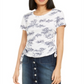 INC International Concepts Women's Cotton Printed Tie Hem Top White Size Petite Medium