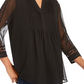 Charter Club Women's Solid Knit Pintuck Top -Black Size S