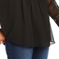 Charter Club Women's Solid Knit Pintuck Top -Black Size S