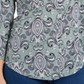 Charter Club Women's Printed V Neck Top Green Size 2X