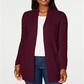 Karen Scott Women's Cable Knit Cardigan Maroon Size S