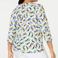 JM Collection Women's Plus Printed Jacquard Top White Size 0X