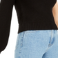 Bar III Women's One Shoulder Volume Sleeve Sweater Black Size Large