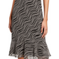 Michael Kors Women's Chain Mix Tie Neck Flounce Dress Black Size 2XL