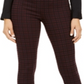 Style & Co Women's Plaid Ponte Legging Wine Size Petite M