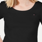 Tommy Hilfiger Women's Cotton Long Sleeve Flag T-Shirt Black Size X-Small