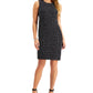 Kasper Women's Sleeveless Printed Tab Detail Dress Black Size 14