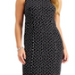 Kasper Women's Sleeveless Printed Tab Detail Dress Black Size 14