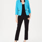 Le Suit Women's Shawl Collar Pantsuit Blue Size 2 Petite