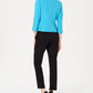 Le Suit Women's Shawl Collar Pantsuit Blue Size 2 Petite