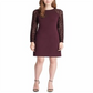 Tommy Hilfiger Women's Lace Sleeve a Line Dress Wine Size 10