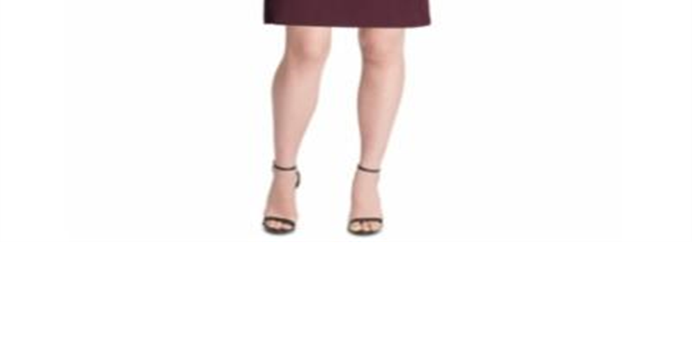Tommy Hilfiger Women's Lace Sleeve a Line Dress Wine Size 10