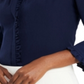 Riley & Rae Women's Penny Ruffled Trim Blouse Blue Size Small