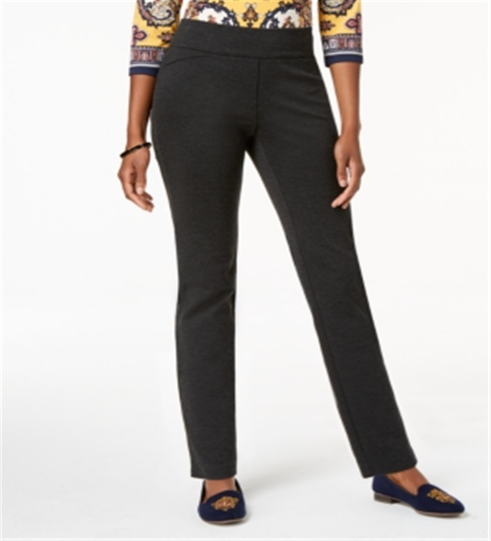 Charter Club Women's Cambridge Pull on Ponte Pants Gray Size 4