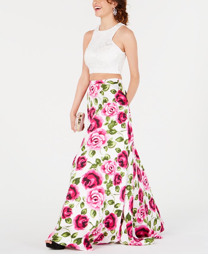 b-darlin-juniors-2-pc-lace-floral-print-gown-pink-size-11-12