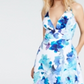 Jump Women's Floral Spaghetti Strap V Neck Full Length Formal Fit Flare Dress White Size 5-6