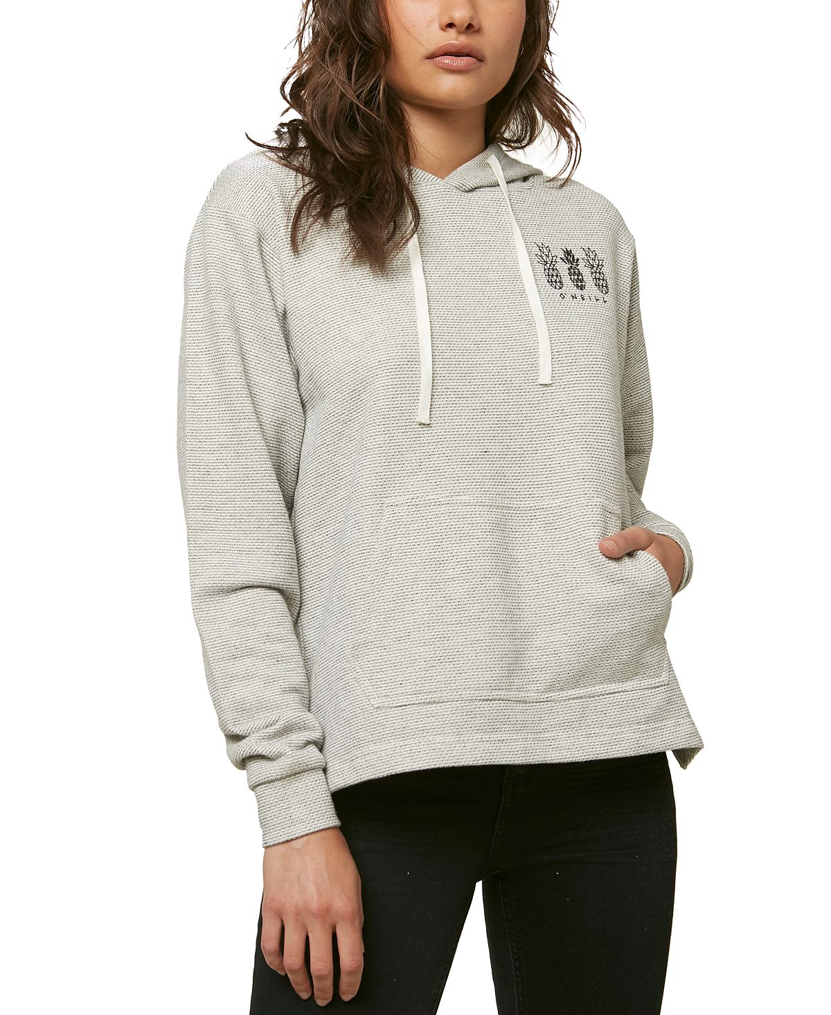 O'Neill Junior's Pineapple Graphic Print Hoodie Gray Size X-Large