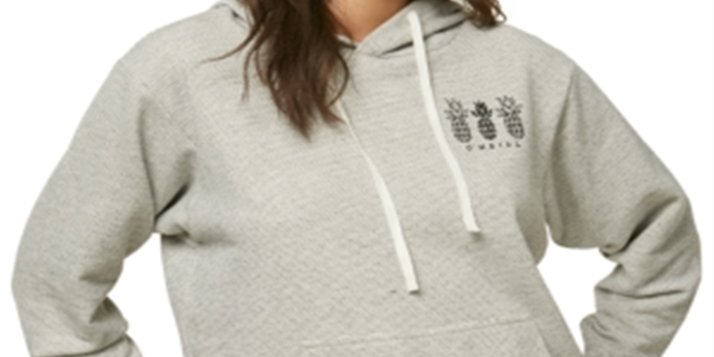 O'Neill Junior's Pineapple Graphic Print Hoodie Gray Size X-Large