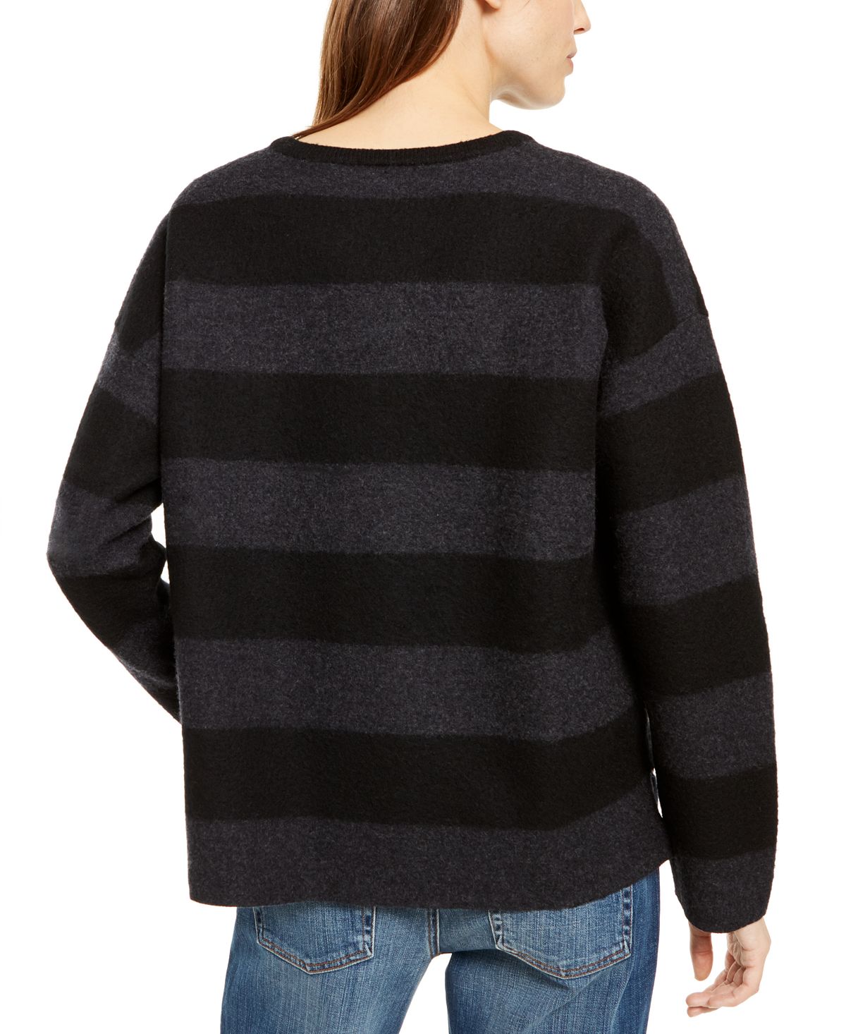 Eileen Fisher Womens Merino Wool High-Low Crewneck Sweater Gray Size XL