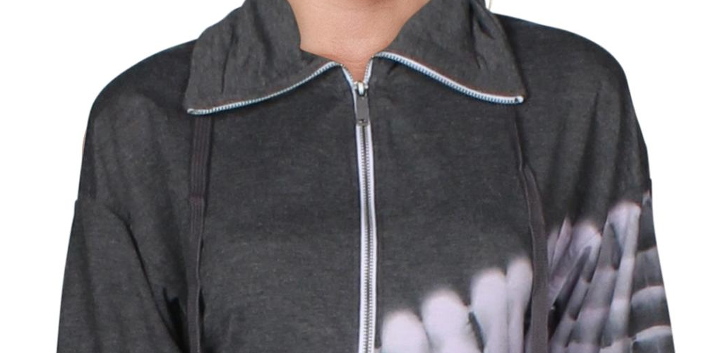 Ideology Women's Funnel-Neck Zip-up Sweatshirt Purple Size M