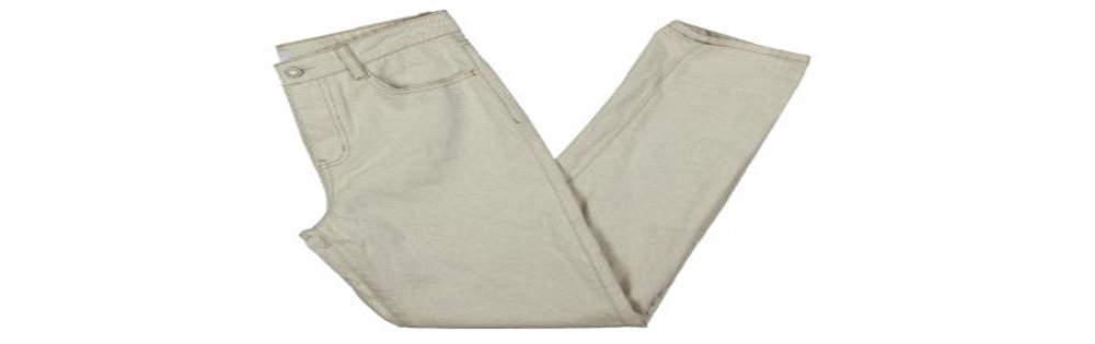 Oat Women's Cotton Cuffed Straight Leg Jeans White Size 27