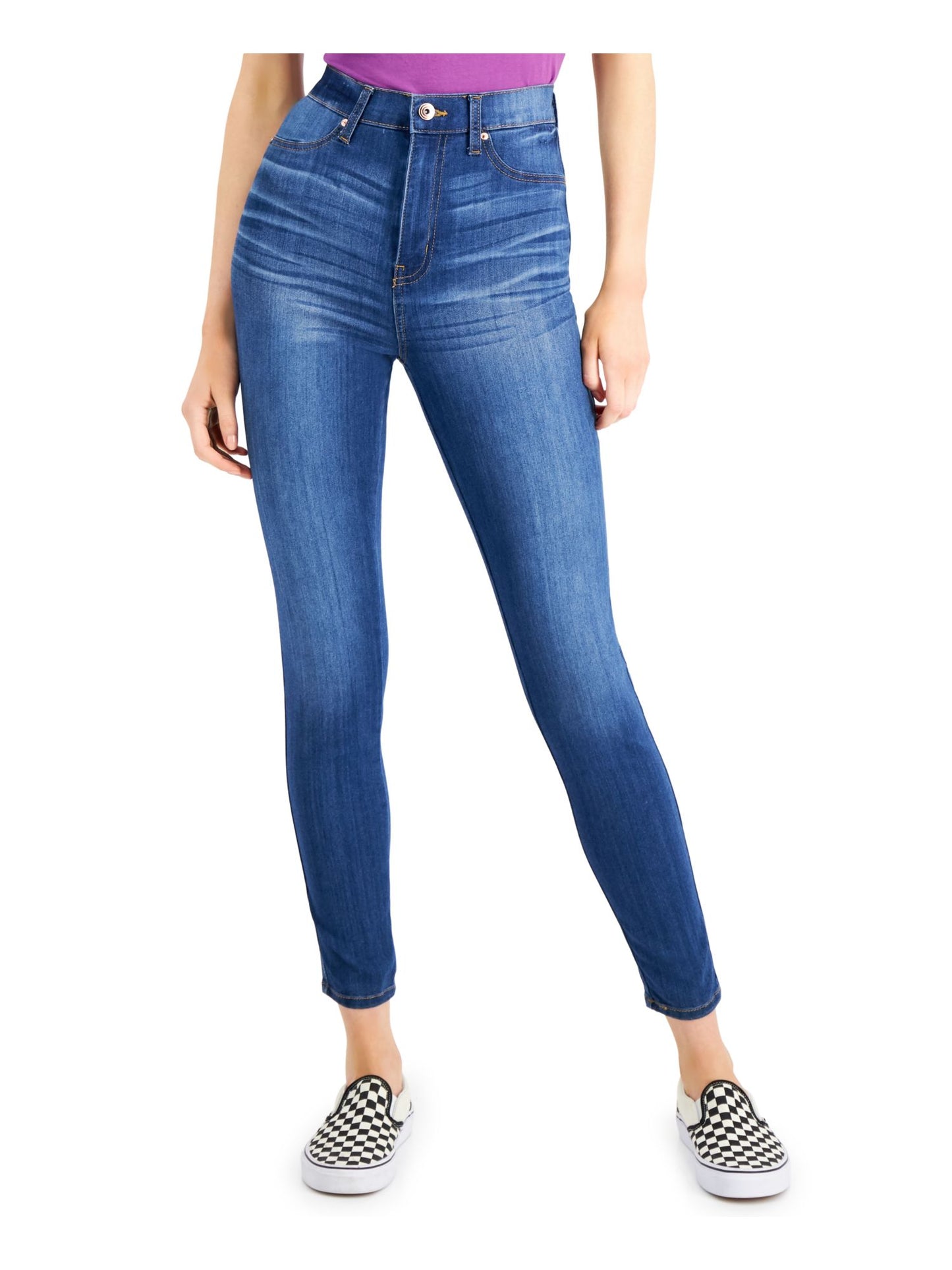 Celebrity Pink Women's Curvy Ultra High Rise Ankle Skinny Jean Blue Size 3/36