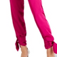 INC International Concepts Women's Satin Straight Tie Hem Stretch Pants Dress Pink Size 0