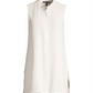 Eileen Fisher System Silk Mandarin-Collar Blouse Bone Brown Size S