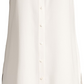 Eileen Fisher System Silk Mandarin-Collar Blouse Bone Brown Size S