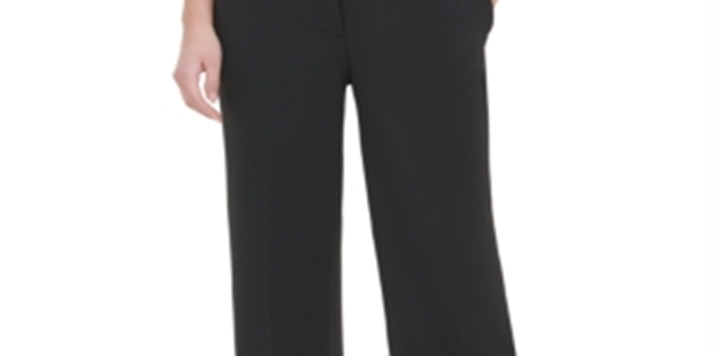 Calvin Klein Women's Flare Slit Wide Leg Pants Black Size 6
