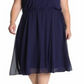 Anne Klein Women's Plus Drawstring MIDI Dress Blue Size 1X