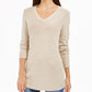 Charter Club Women's Marled V Neck Sweater Brown Size Petite XL
