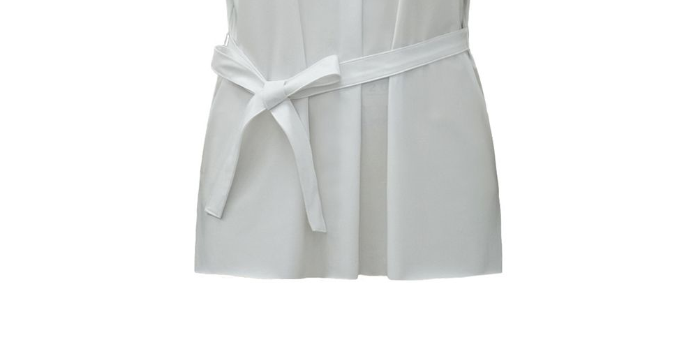 Alfani Women's Tie Waist Collared T-Shirt White Size M