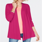 Karen Scott Women's Draped Open-Front Cardigan Pink Size M