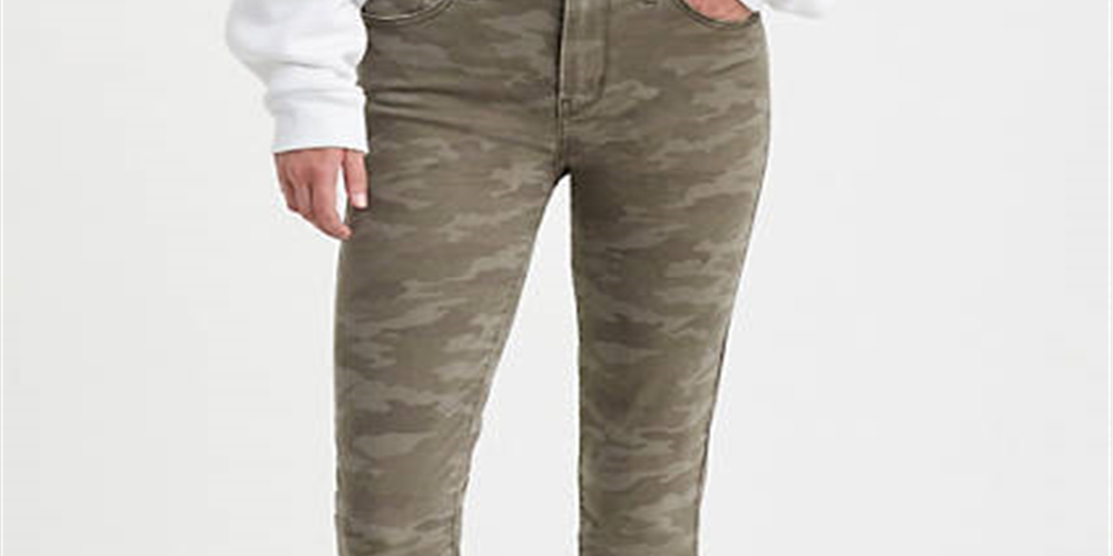 Levi's Women's 720 High Rise Super Skinny Crop Camo Jeans Green Size 26